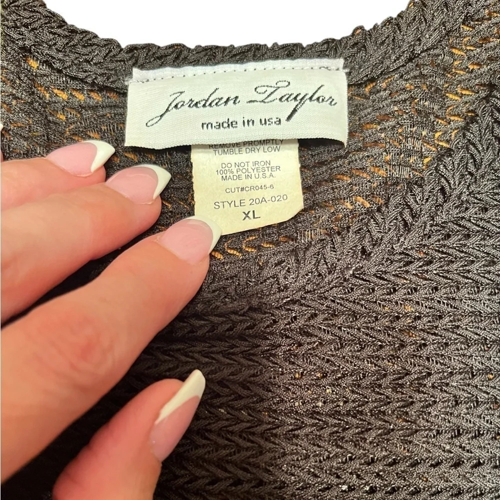 Jordan Taylor Black Tie Back Knit Swim Coverup Size XL